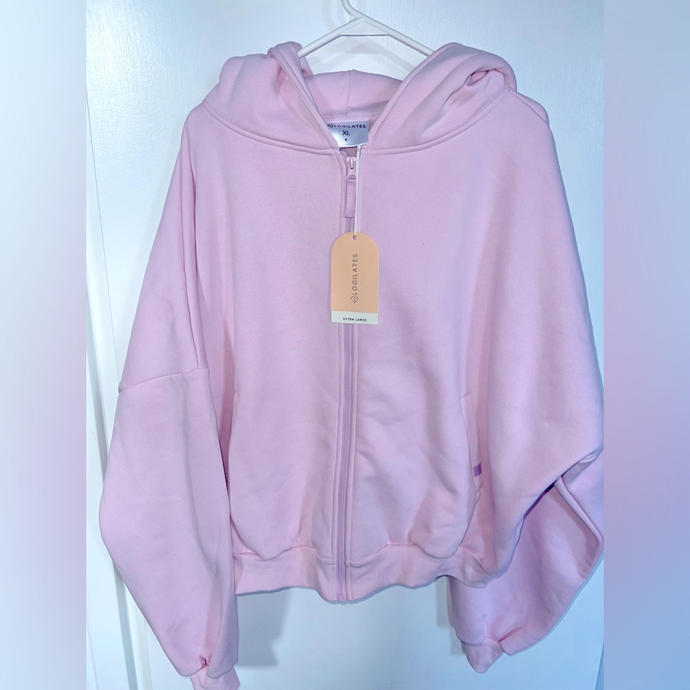 ✨️RARE✨️ NWT Blogilates Marshmallow Half Zip Hoodie Pink size XL